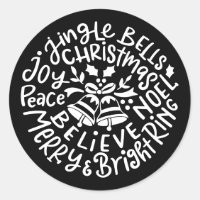 Christmas Jingle Bells Peace Joy Merry Bright Noel