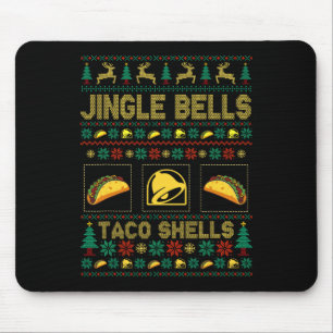 Christmas Jingle Bells Taco Shells Fun Ugly Xmas Mouse Pad