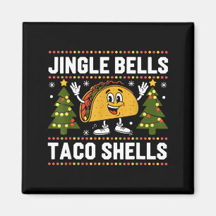 Christmas Jingle Bells Taco Shells Funny Xmas Taco Magnet