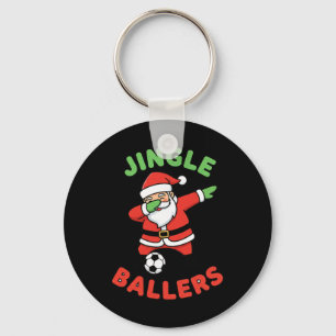 Christmas Jingle Byllers Soccer Santa Dab Footbyll Key Ring