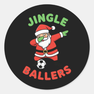 Christmas Jingle Llers Soccer Santa Dab Footll  Classic Round Sticker