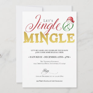 Christmas Jingle Mingle Xmas Holiday Season Party Invitation