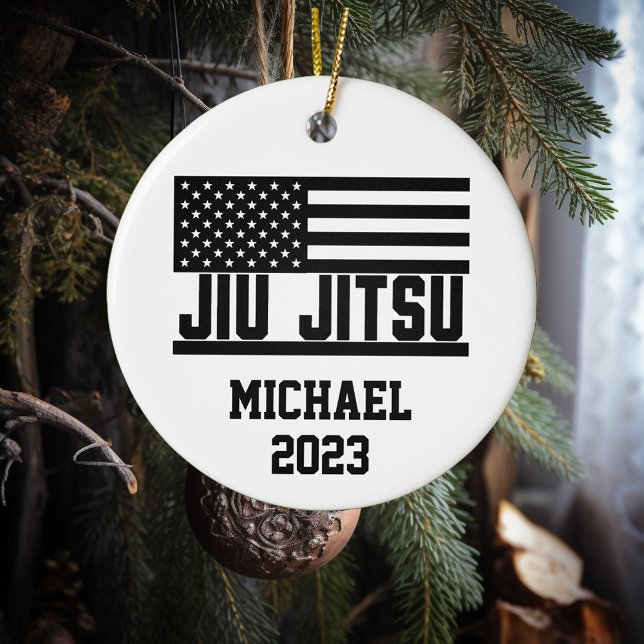 Christmas Jiu Jitsu Personalised  Ceramic Ornament (Creator Uploaded)