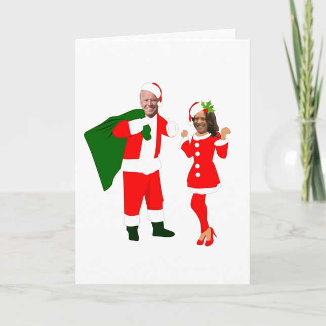 Christmas Joe Biden Santa Kamala Harris Invitation (Front)