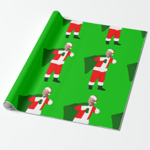 christmas joe biden santa wrapping paper