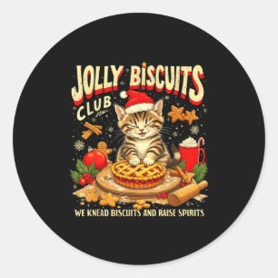 Christmas Jolly Biscuits Club Cute Cat Lovers Baki Classic Round Sticker