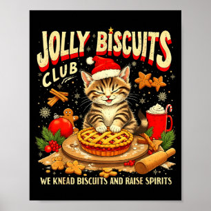 Christmas Jolly Biscuits Club Cute Cat Lovers Baki Poster