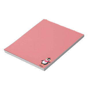 Christmas Jolly Penguin in Scarf with Ear Muffs Notepad
