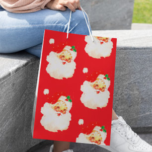 Christmas Jolly Santa Merry Fun  Medium Gift Bag