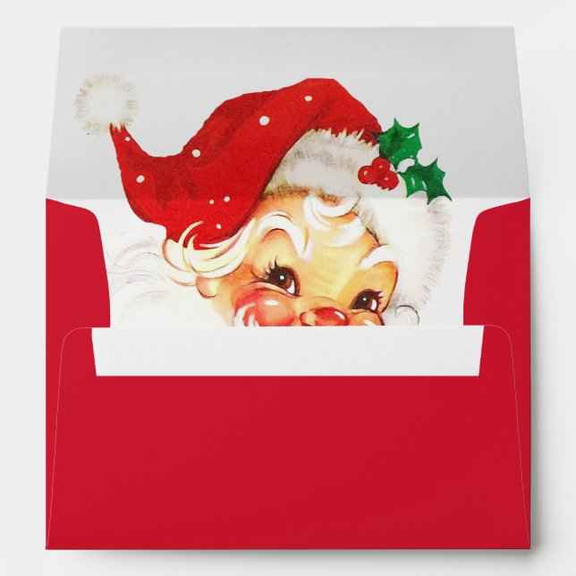 Christmas Jolly Santa Red Personal Envelope (Back (Bottom))