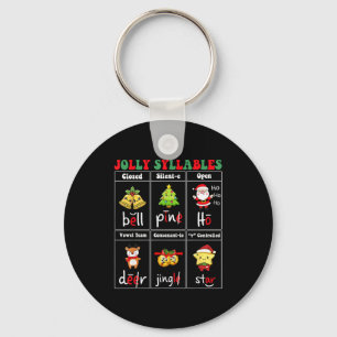 Christmas Jolly Syllables Teacher Students Funny S Key Ring