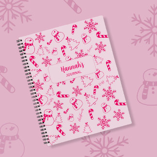 Christmas Journal – Pink Winter Holiday Notebook