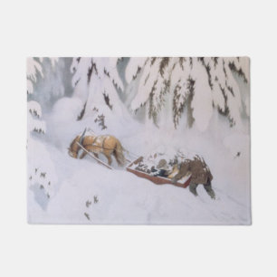 Christmas Journey Through the Snow (by Kittelsen) Doormat