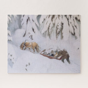 Christmas Journey Through the Snow (by Kittelsen) Jigsaw Puzzle