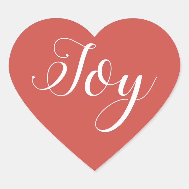 Christmas Joy Bright Warm Red Heart Sticker (Front)
