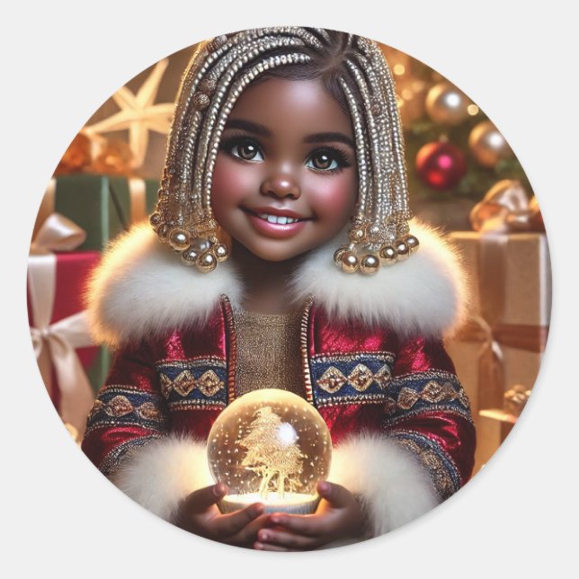 Christmas Joy Classic Round Sticker (Front)