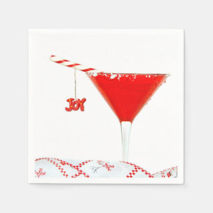 Christmas Joy Cocktail with Candy Cane Napkin