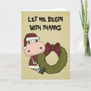 Christmas Joy - Cow Thank You Holiday Card