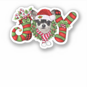 Christmas Joy Dwarf Stocking Black Chihuahua