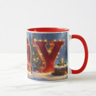 Christmas JOY Festive Holiday Gift Secret Santa  Mug