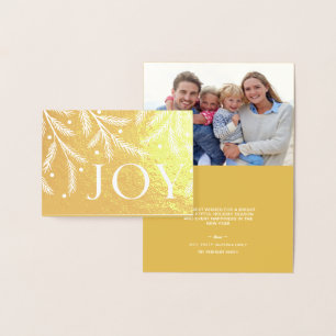 Christmas Joy Gold Foil Holiday Tree Branches Card
