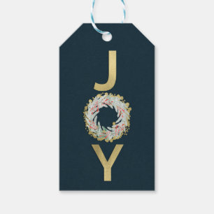 CHRISTMAS JOY Gold Foil Modern Holiday Favour Card Gift Tags