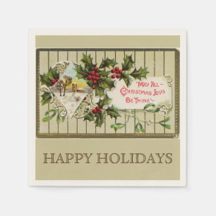 Christmas Joy Happy Holidays Napkin