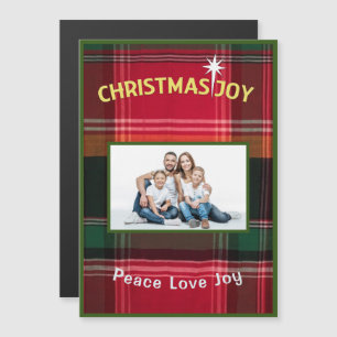Christmas Joy Happy Holidays Plaid Madras Magnet