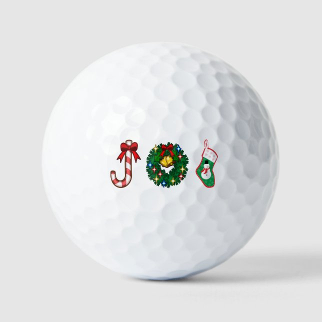 Christmas Joy Holiday Decoration Accessories Art Golf Balls (Front)