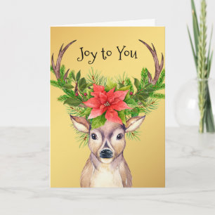 Christmas Joy Holiday Deer Illustration