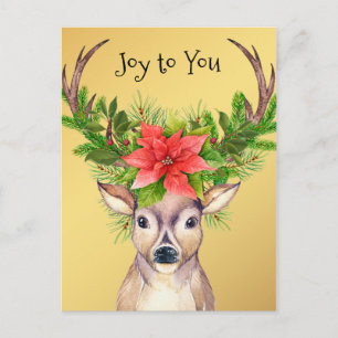 Christmas Joy Holiday Deer Illustration