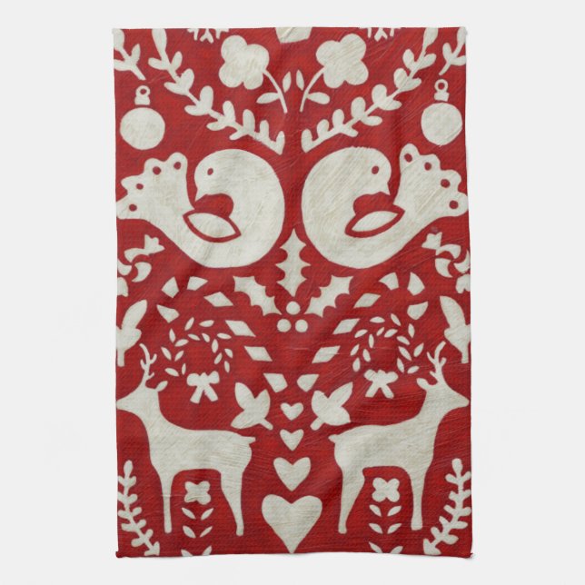 Christmas Joy II Tea Towel (Vertical)