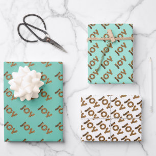 Christmas Joy Leopard Pattern Wrapping Paper Sheet