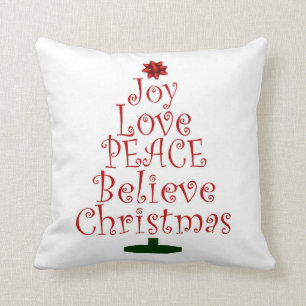 Christmas Joy Love Peace Believe Cushion
