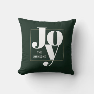 Christmas Joy Modern Minimalist Typography Cushion