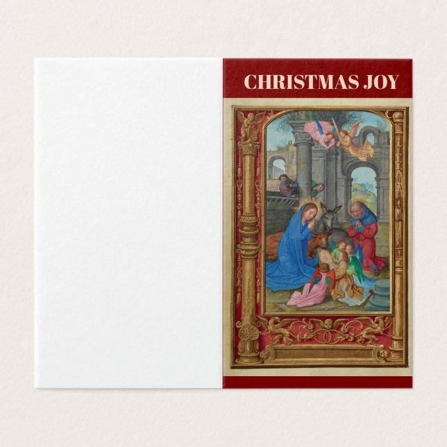 Christmas Joy Nativity Folded Card (Outside Unfolded)