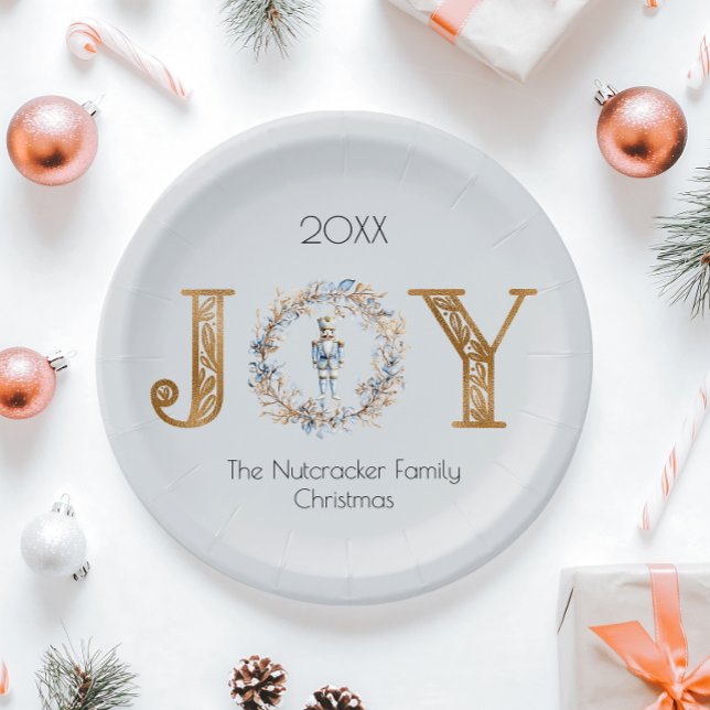 Christmas Joy Nutcracker Watercolor Paper Plate (Creator Uploaded)