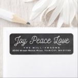 Christmas Joy Peace Love Custom Chalkboard Return Address Label<br><div class="desc">Send your cards in style with these "Joy Peace Love" custom return address label.</div>