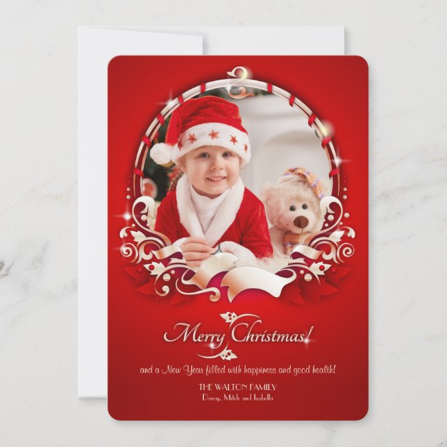 Christmas Joy Photo Holiday Card (Front)