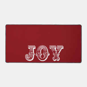 Christmas Joy Red Background Holiday Desk Mat