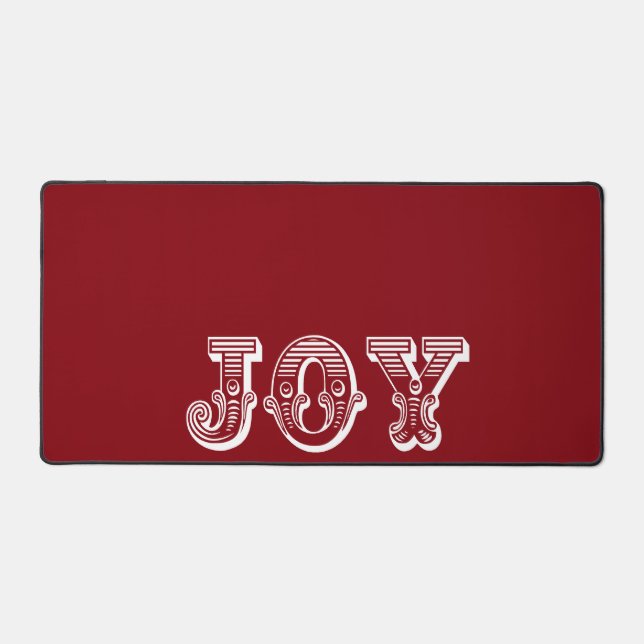 Christmas Joy Red Background Holiday Desk Mat (Front)