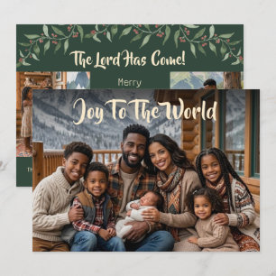 Christmas Joy Script Multi Photo Family Moments Holiday Card