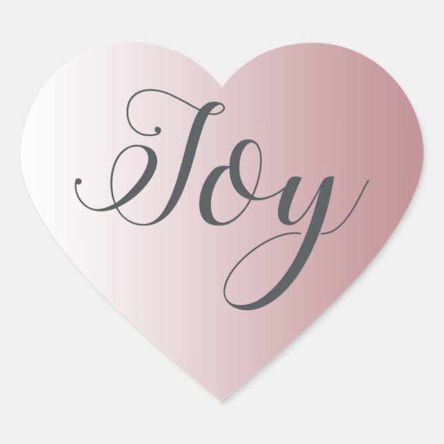Christmas Joy Shiny Pink Ombre  Heart Sticker (Front)