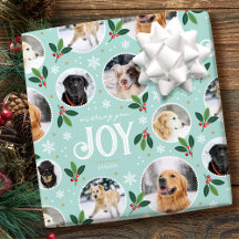 Christmas Joy Snowflake Cute Photo Collage Mint