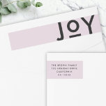 Christmas Joy | Soft Lilac Purple Minimal Address Wrap Around Label<br><div class="desc">Simple,  stylish,  trendy "joy" wrap around address label with modern minimalist typography in black on a lilac purple pink pastel background. The name and address can be easily customised for a personal touch. A quirky,  minimal christmas design to stand out from the crowd! #christmas #addresslabel #lilac #purple</div>