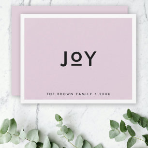 Christmas Joy Soft Lilac Purple Minimal Simple Holiday Card