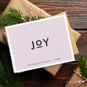 Christmas Joy Soft Lilac Purple Minimal Simple Holiday Card