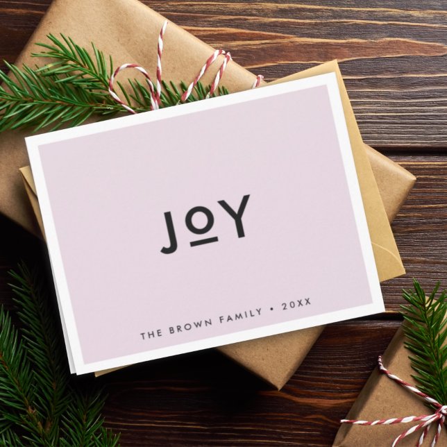 Christmas Joy | Soft Lilac Purple Minimal Simple Holiday Card (Creator Uploaded)