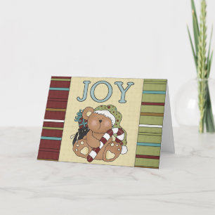 Christmas Joy Teddy Bear Greeting Card