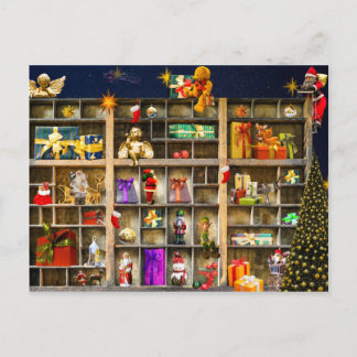 christmas joy time holiday postcard